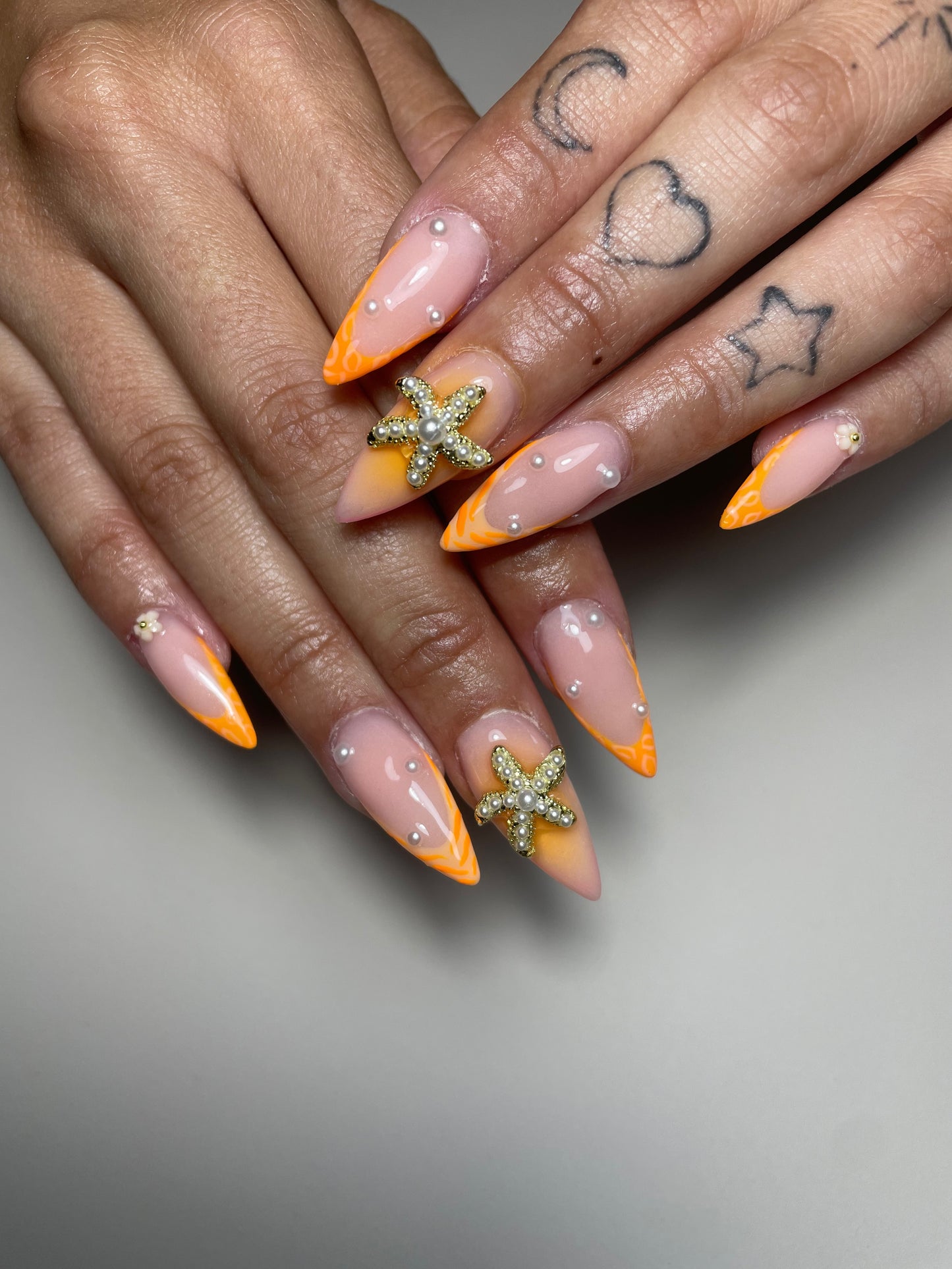 Nail charms - Big Pearl Seastar 4