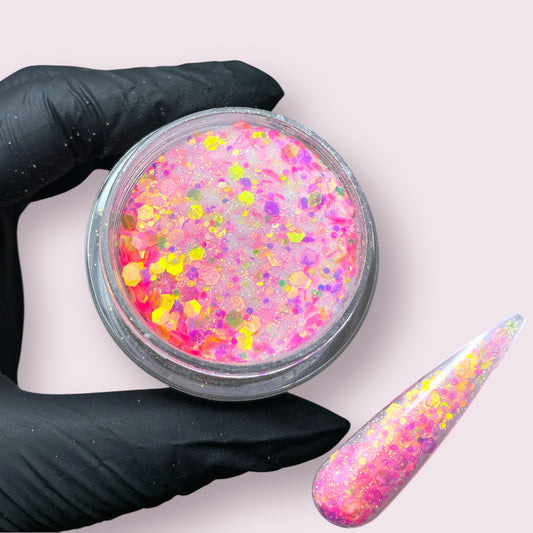Sequin Acrylic Powder - Pink Gin