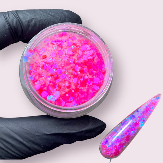 Sequin Acrylic Powder - Flamingo